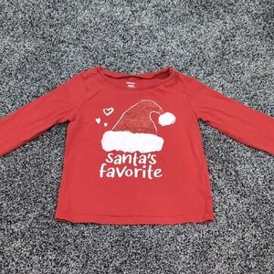 Carter's Red W/ Glitter Santa Shirt